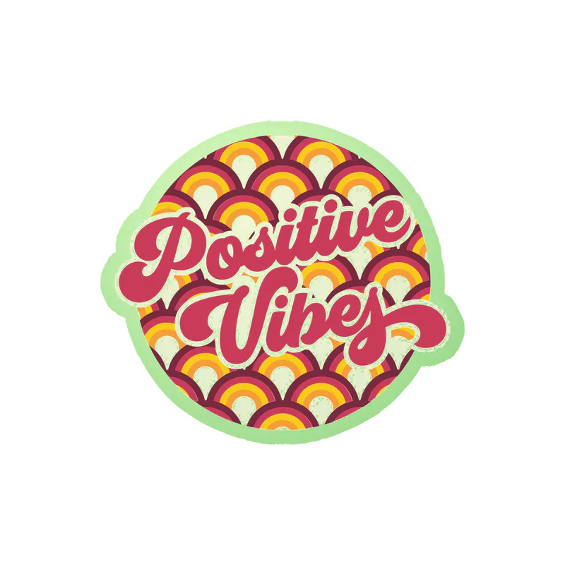 Positive Vibes Glow in the Dark Vinyl Decal - Custom Size