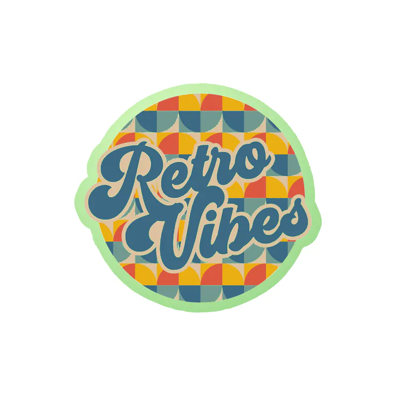 Retro Vibes Glow in the Dark Vinyl Decal - Custom Size