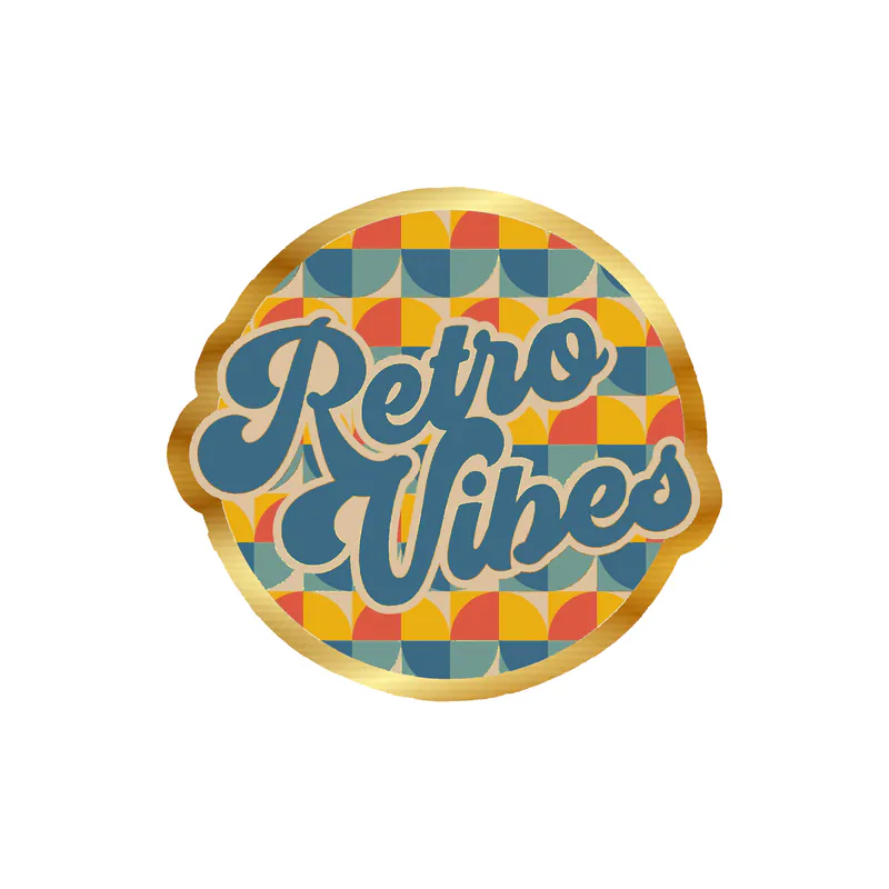 Retro Vibes Gold Chrome Vinyl Decal - Custom Size
