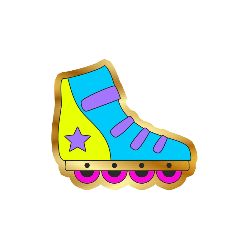 Skates Gold Chrome Vinyl Decal - Custom Size