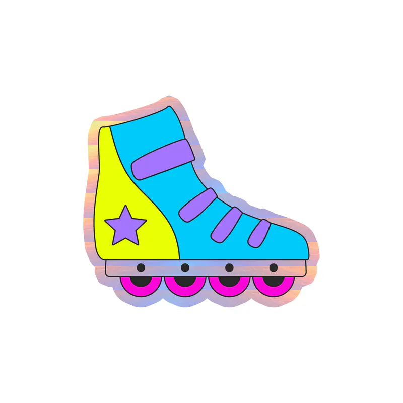 Skates Holographic Vinyl Decal - Custom Size