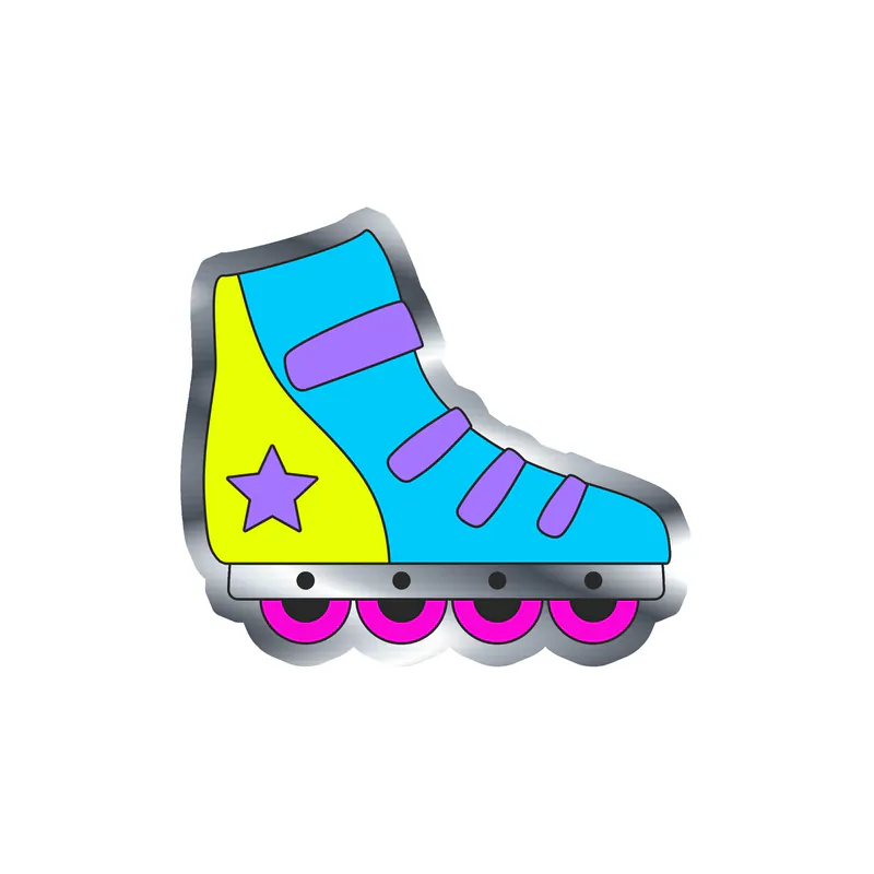 Skates Silver Chrome Vinyl Decal - Custom Size
