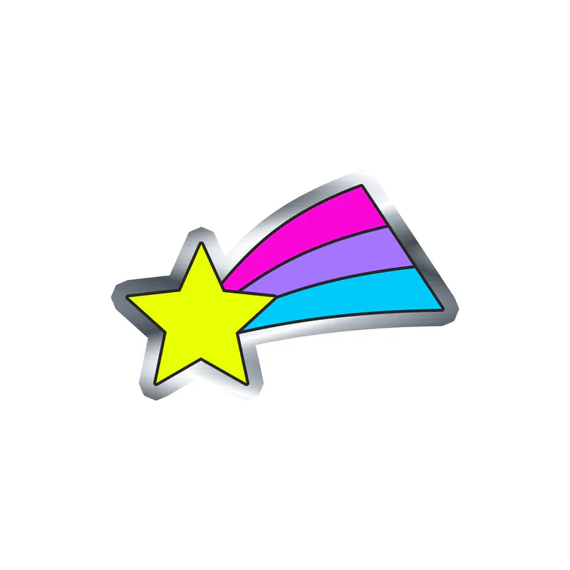 Star Silver Chrome Vinyl Decal - Custom Size