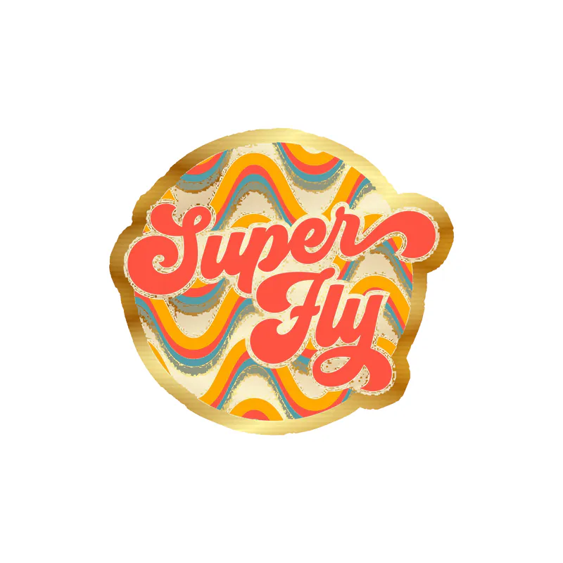 Super Fly Gold Chrome Vinyl Decal - Custom Size