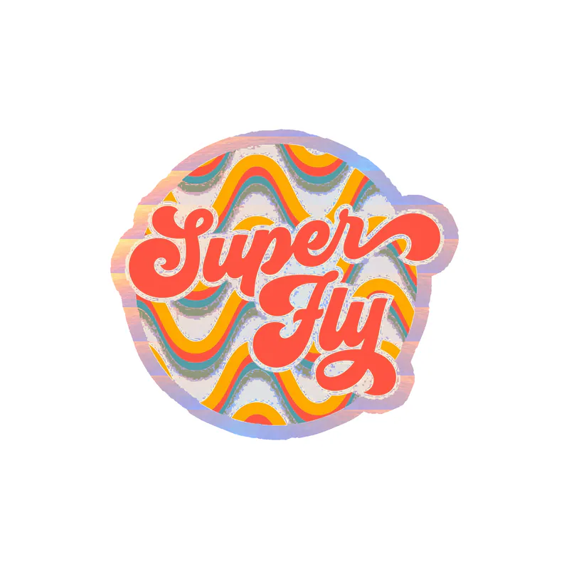 Super Fly Holographic Vinyl Decal - Custom Size