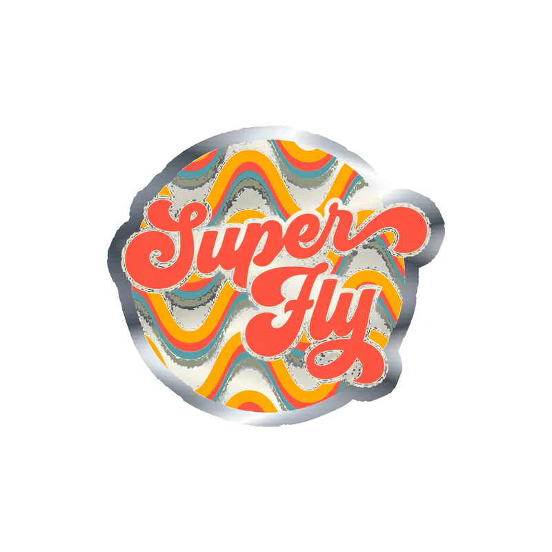 Super Fly Silver Chrome Vinyl Decal - Custom Size