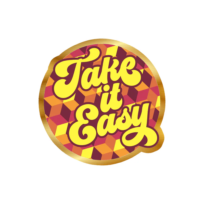 Take it Easy Gold Chrome Vinyl Decal - Custom Size
