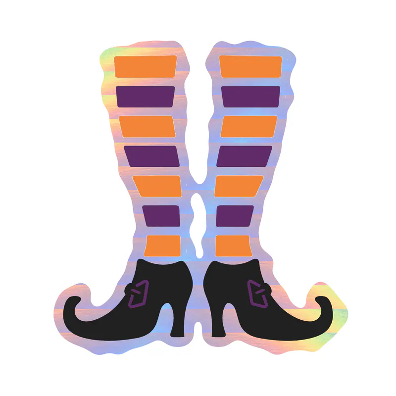 Witch Legs Holographic Vinyl Decal - Custom Size