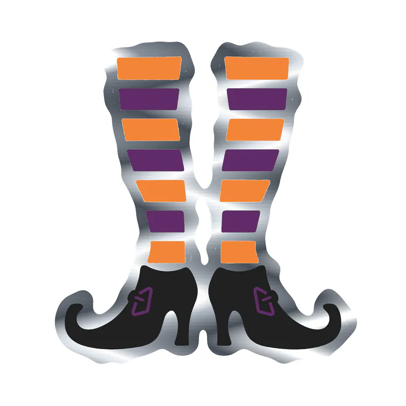 Witch Legs Silver Chrome Vinyl Decal - Custom Size