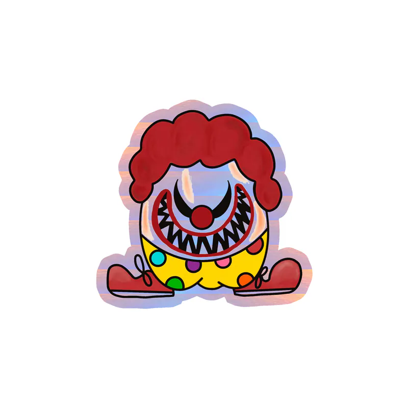 Clown Holographic Vinyl Decal - Custom Size