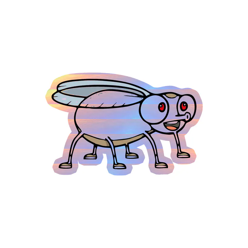 Bug Holographic Vinyl Decal - Custom Size