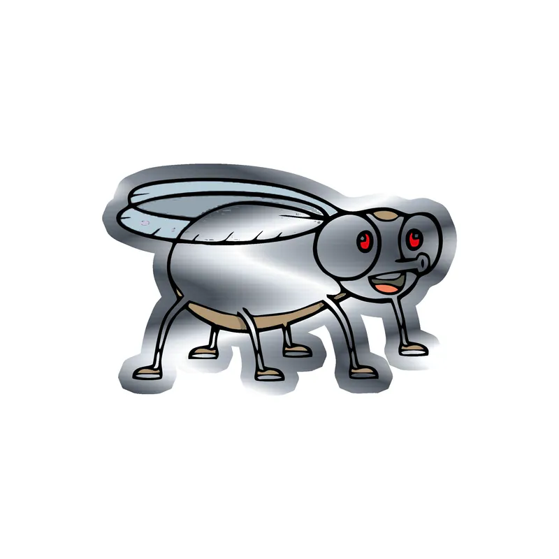 Bug Silver Chrome Vinyl Decal - Custom Size