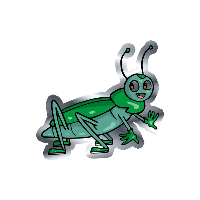 Bug Silver Chrome Vinyl Decal - Custom Size