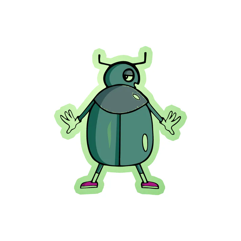 Bug Glow in the Dark Vinyl Decal - Custom Size