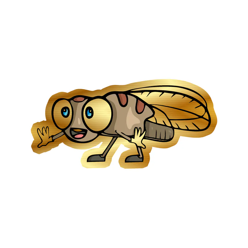 Bug Gold Chrome Vinyl Decal - Custom Size