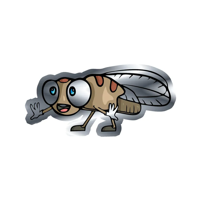Bug Silver Chrome Vinyl Decal - Custom Size