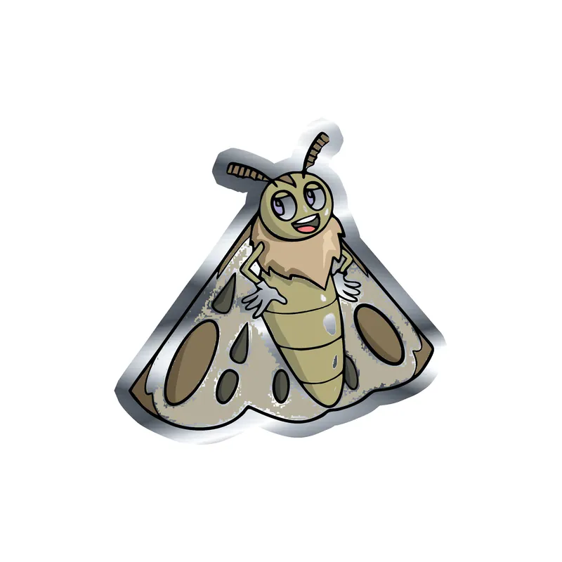 Bug Silver Chrome Vinyl Decal - Custom Size