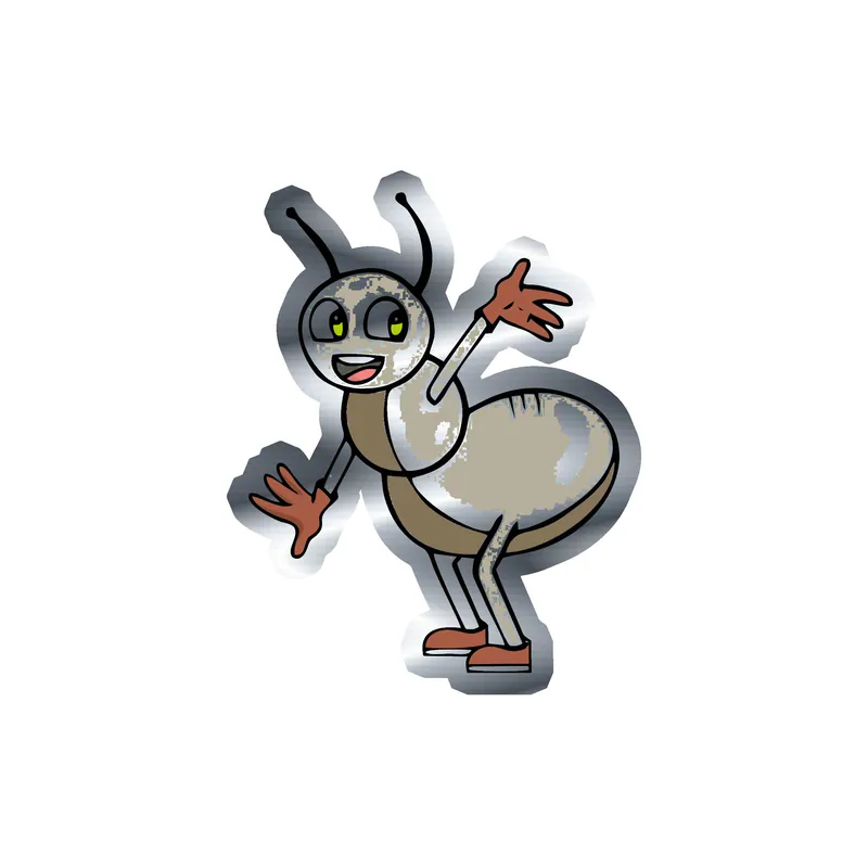Bug Silver Chrome Vinyl Decal - Custom Size