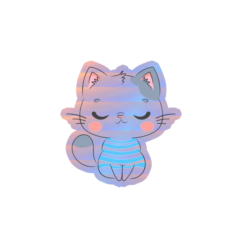 Cat Holographic Vinyl Decal - Custom Size