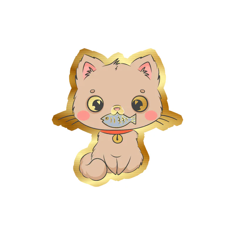 Cat Gold Chrome Vinyl Decal - Custom Size