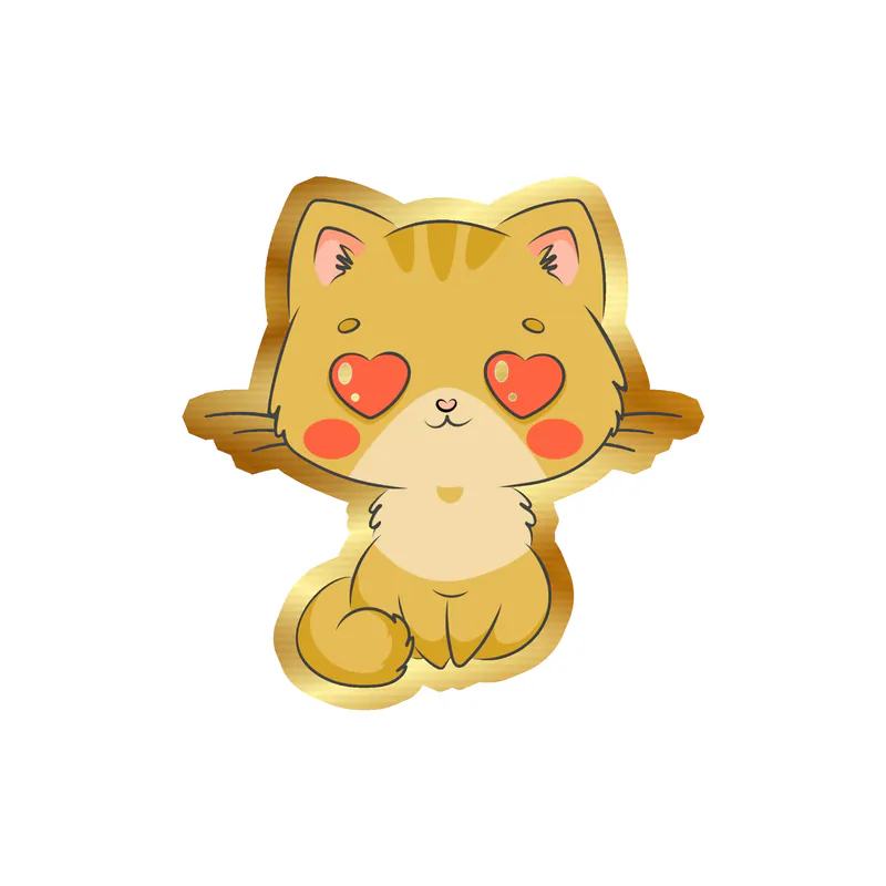 Cat Gold Chrome Vinyl Decal - Custom Size
