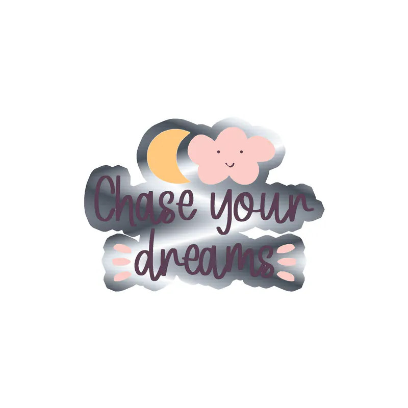 Chase Your Dreams Silver Chrome Vinyl Decal - Custom Size
