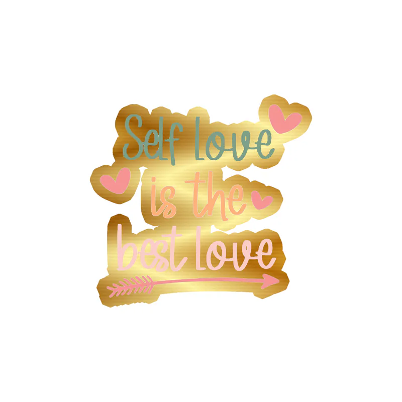 Self Love Gold Chrome Vinyl Decal - Custom Size
