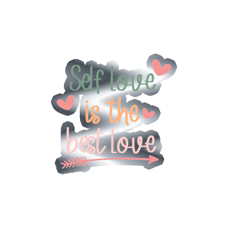 Self Love Silver Chrome Vinyl Decal - Custom Size