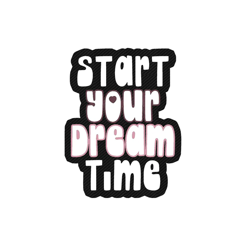 Start Your Dream Time Carbon Fiber Vinyl Decal - Custom Size