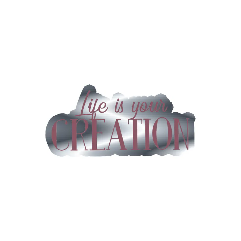 Life is Your Creation Full of Opportunities Silver Chrome Vinyl Decal - Custom Size