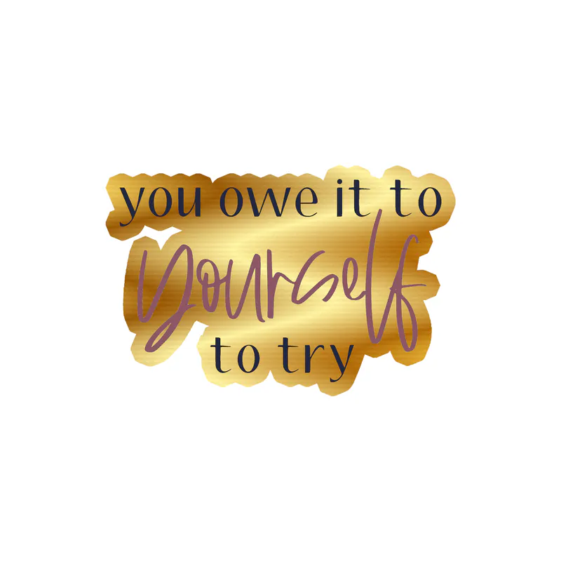 You Owe it to Yourself to try Gold Chrome Vinyl Decal - Custom Size