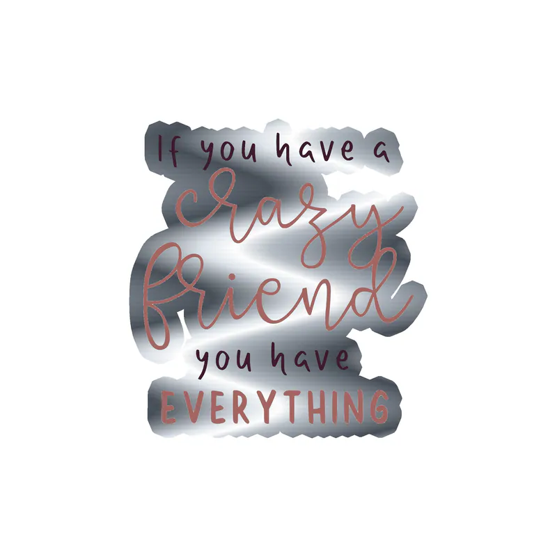 Crazy Friend Silver Chrome Vinyl Decal - Custom Size