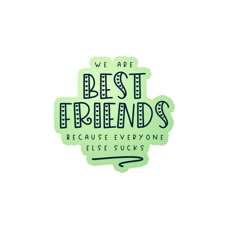 Best Friends Glow in the Dark Vinyl Decal - Custom Size