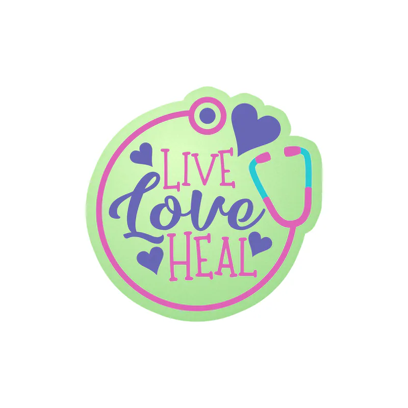 Live Love Heal Glow in the Dark Vinyl Decal - Custom Size