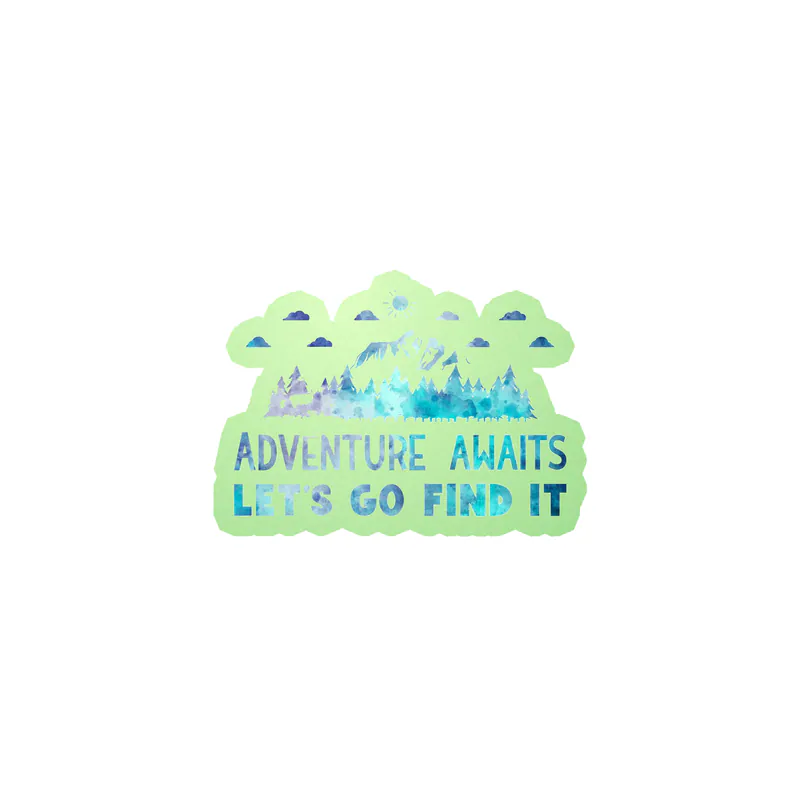 Adventure Awaits Glow in the Dark Vinyl Decal - Custom Size