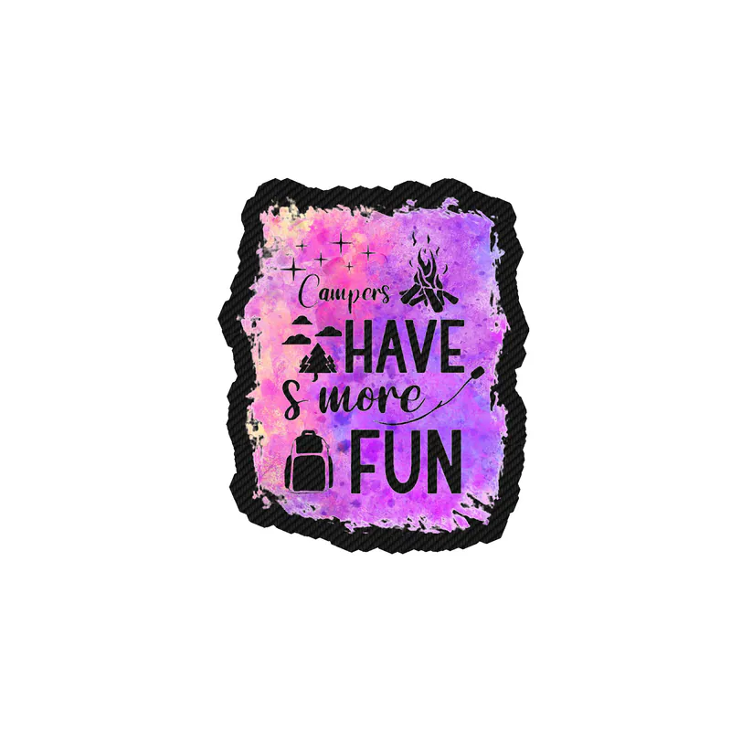 Campers Have S'more Fun Carbon Fiber Vinyl Decal - Custom Size