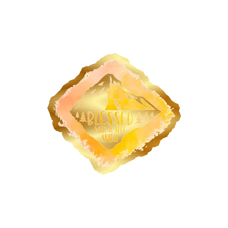 Blessed With a Free Spirit Gold Chrome Vinyl Decal - Custom Size