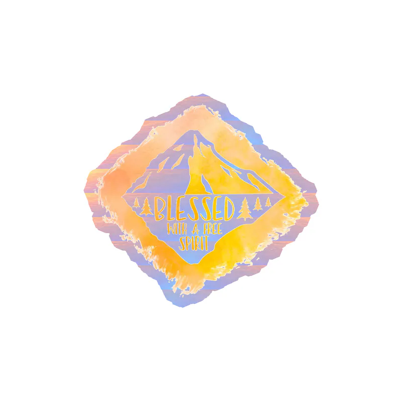 Blessed With a Free Spirit Holographic Vinyl Decal - Custom Size