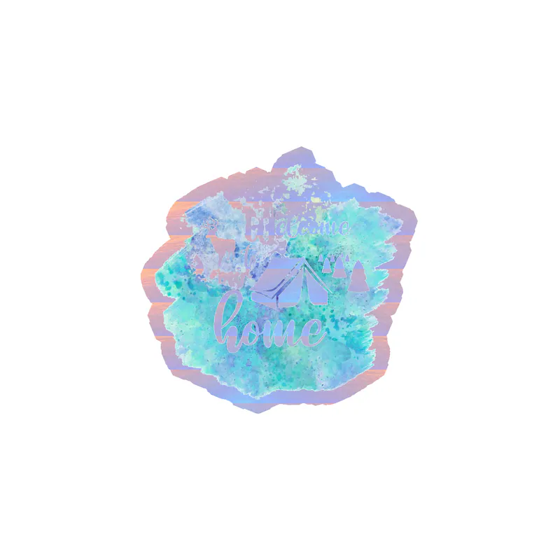 Camping Holographic Vinyl Decal - Custom Size