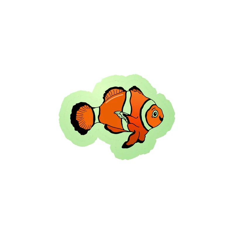 Fish Glow in the Dark Vinyl Sticker - Custom Size