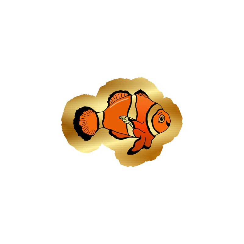 Fish Gold Chrome Vinyl Sticker - Custom Size
