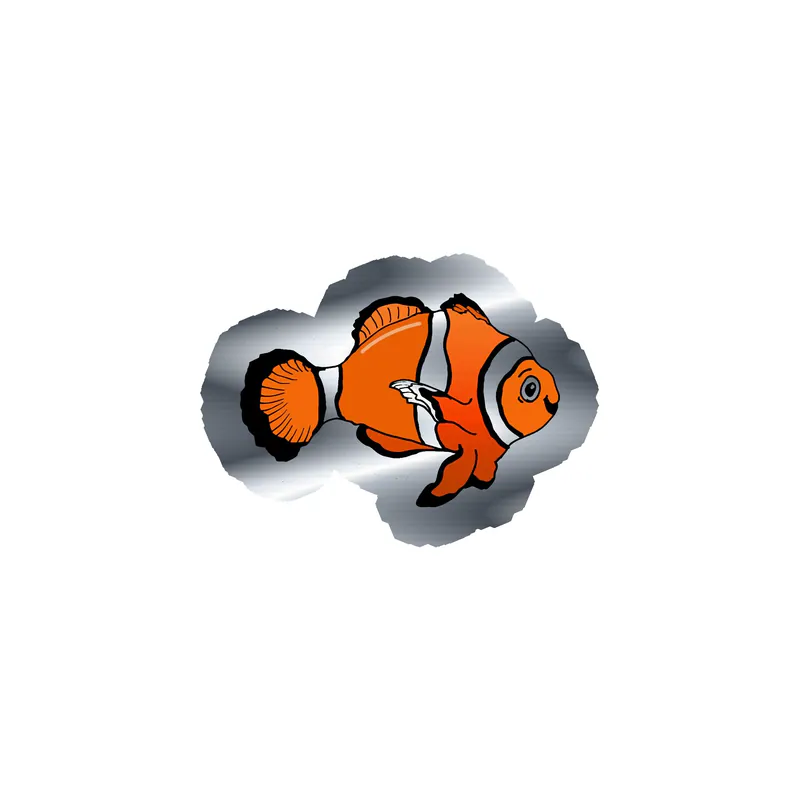 Fish Silver Chrome Vinyl Sticker - Custom Size