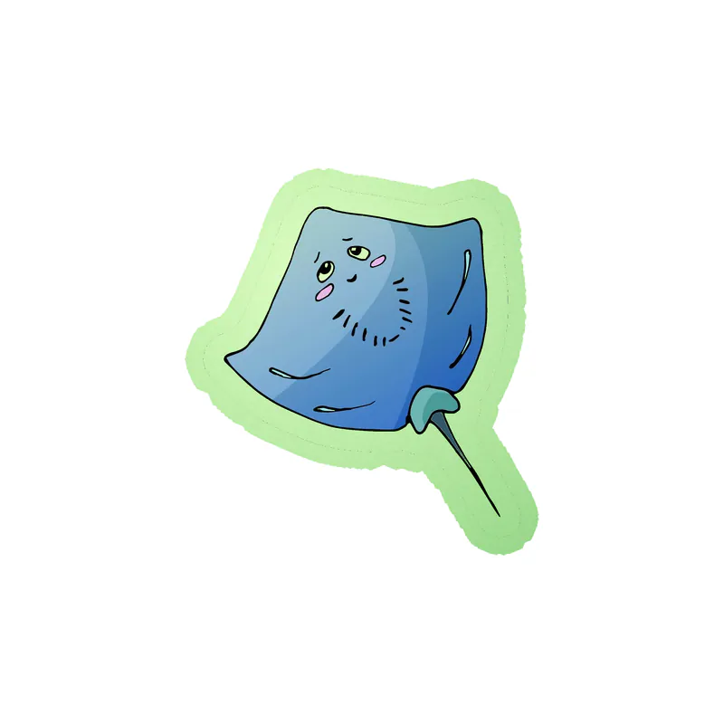 Stingray Glow in the Dark Vinyl Sticker - Custom Size