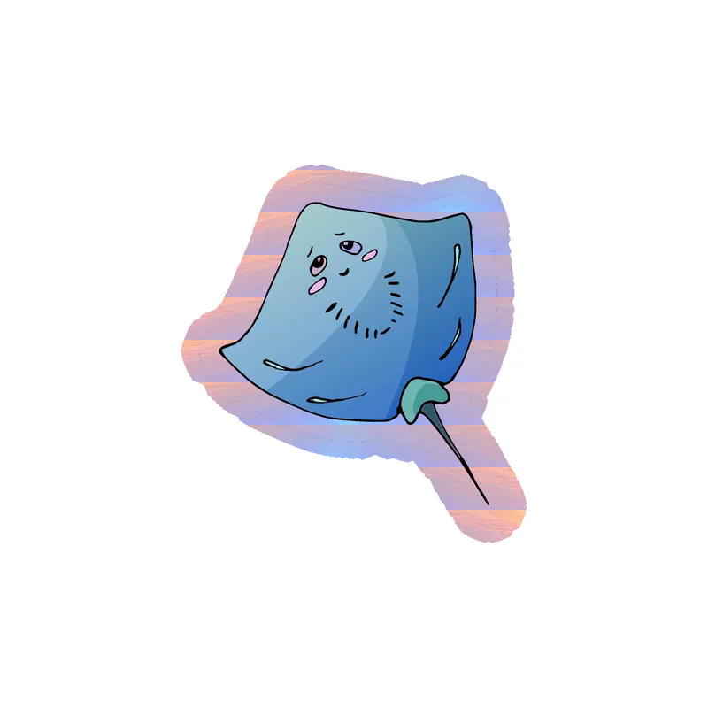 Stingray Holographic Vinyl Sticker - Custom Size