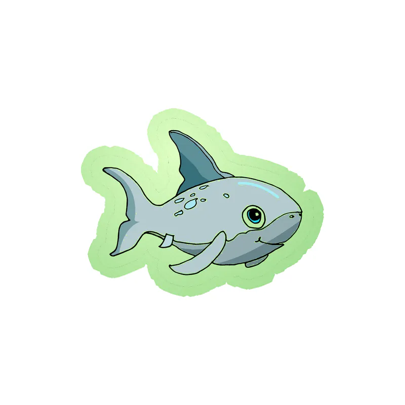 Shark Glow in the Dark Vinyl Sticker - Custom Size