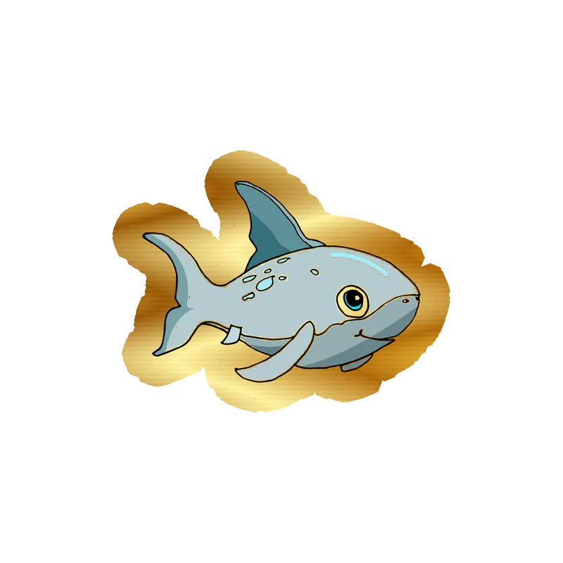 Shark Gold Chrome Vinyl Sticker - Custom Size