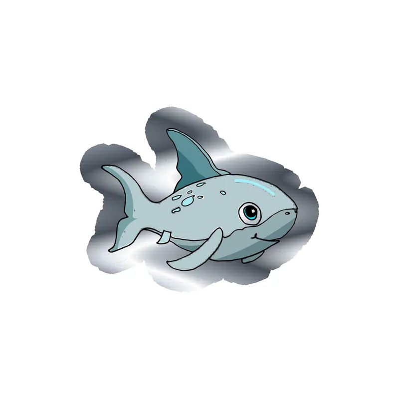 Shark Silver Chrome Vinyl Sticker - Custom Size