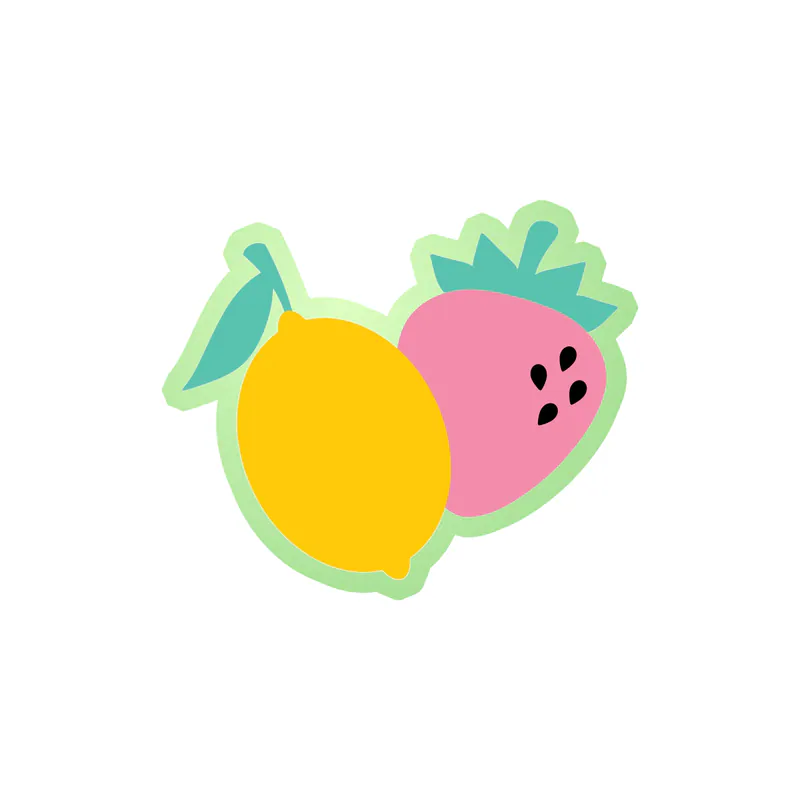 Lemon and Strawberry Glow in the Dark Vinyl Decal - Custom Size
