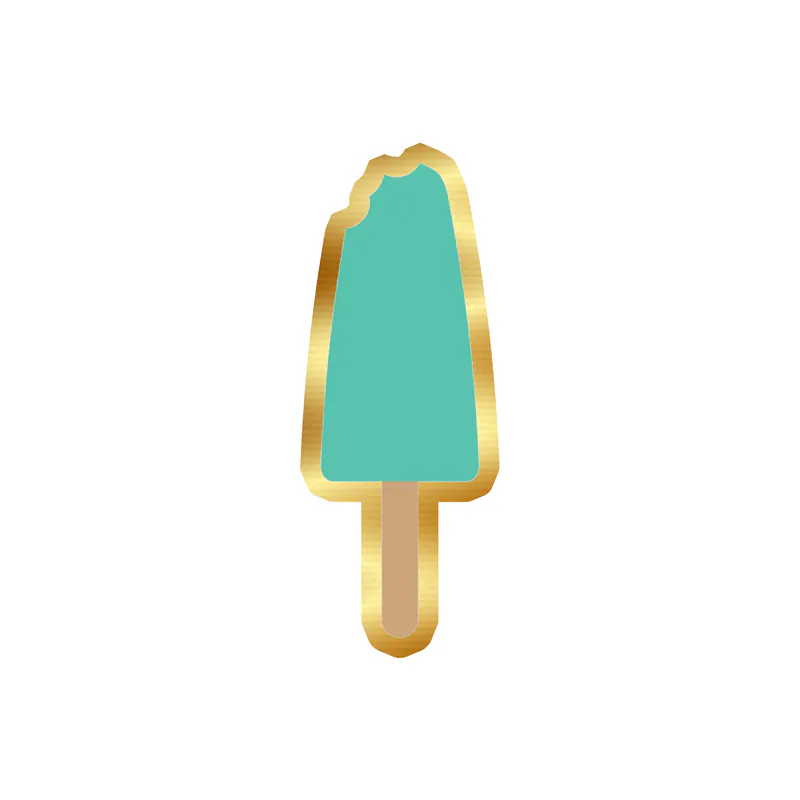 Popsicle Gold Chrome Vinyl Decal - Custom Size