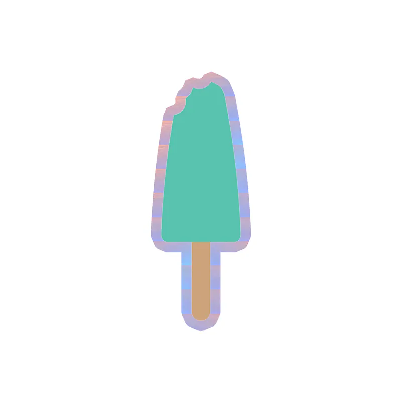 Popsicle Holographic Vinyl Decal - Custom Size